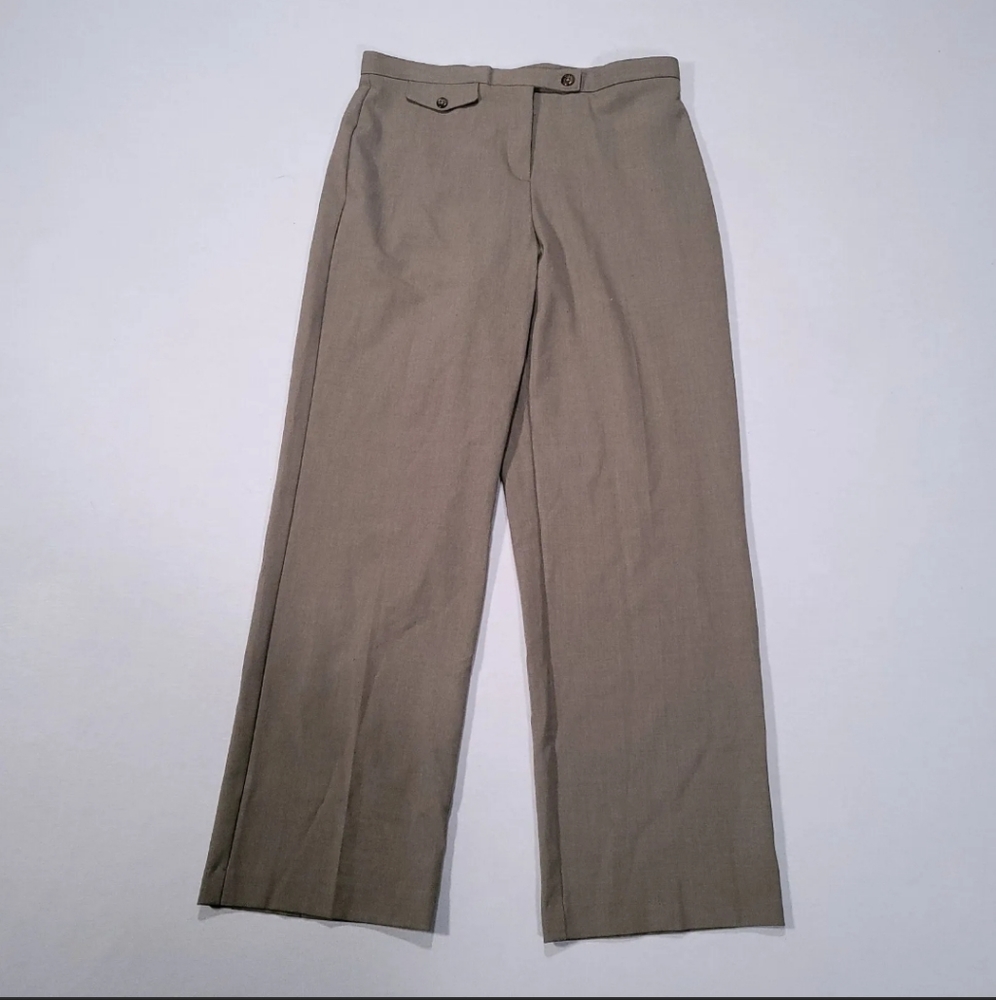 JM Collection Brown Flat Front Mid Rise Straight Leg Dress Pants Womens 6PS